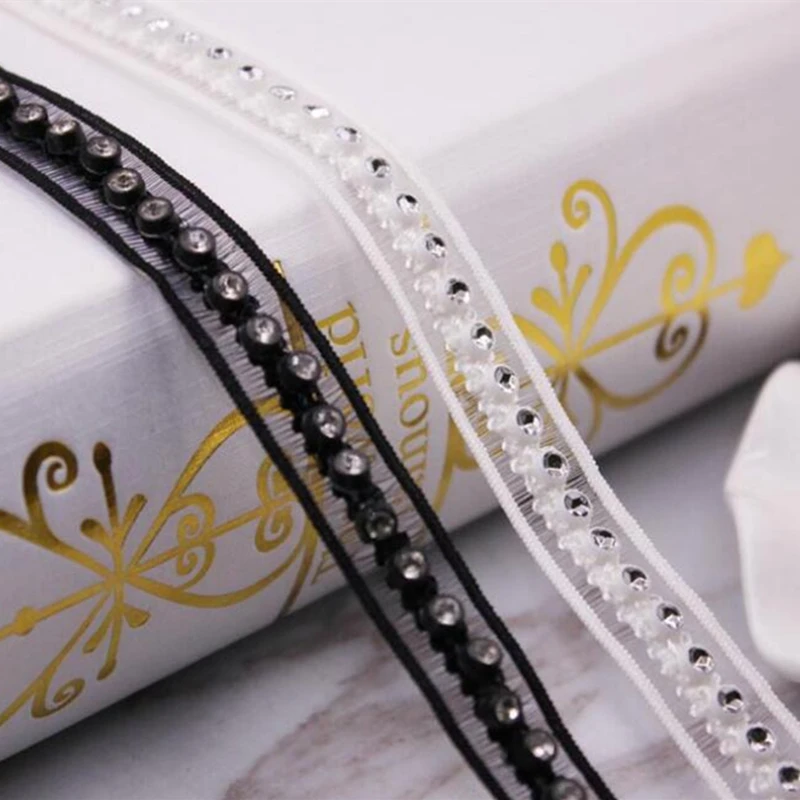 5 ярдов 13 мм винтажная белая и черная Алмазная вышитая кружевная Лента ткань ручной работы DIY свадебное платье кружево отделка шитье ремесло