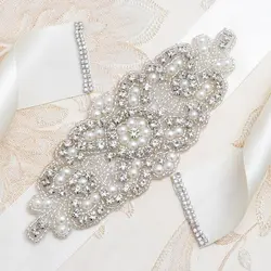 Yanstar свадебный пояс для девочек в цветочек алмазный пояс ручной работы серебряные стразы ремень для свадебных аксессуаров 35WB843
