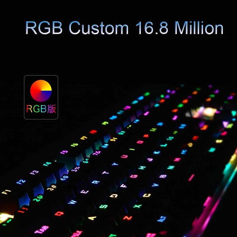 RGB механическая клавиатура Игровая USB Проводная 87/104 клавиш 16800 миллионов цветов анти-ореолы русский/английский подсветка рабочего стола