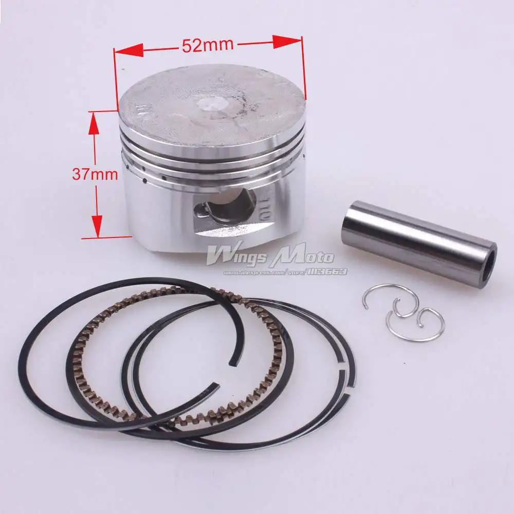 10pcs Wholesale 110CC DIRT PIT BIKE ATV PISTON ASSY 52.4MM BORE
