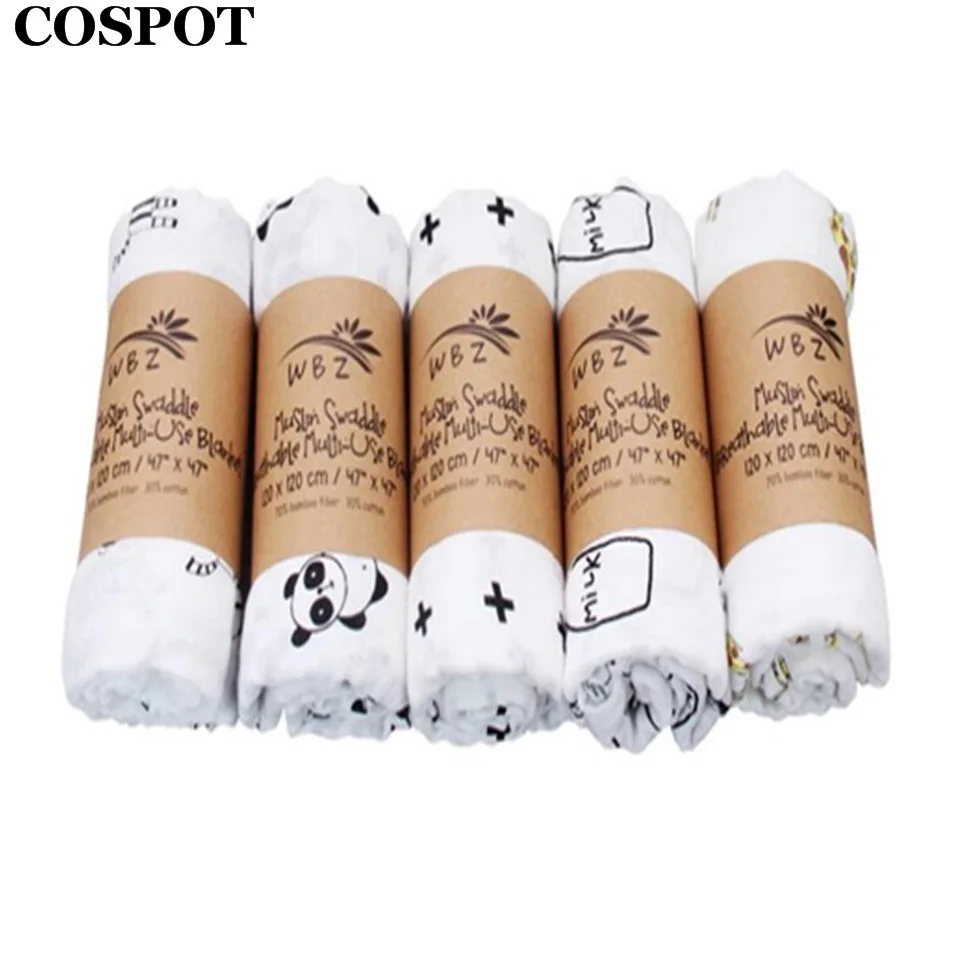 

COSPOT 2019 New Muslin Swaddle Blankets for Newborns Soft 100% Cotton Baby Swaddles Bath Towel Toddler Hold Wraps 3PCS/Pack 30E