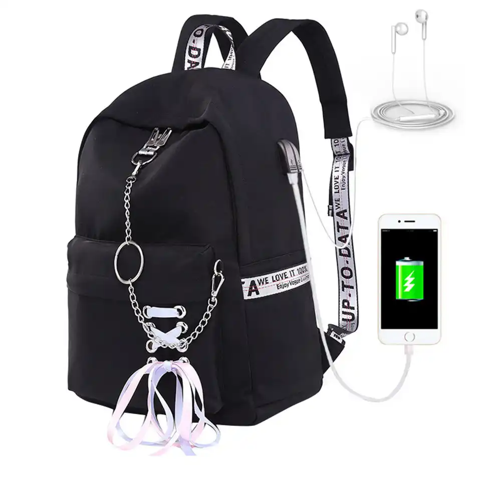 black backpack for school girl