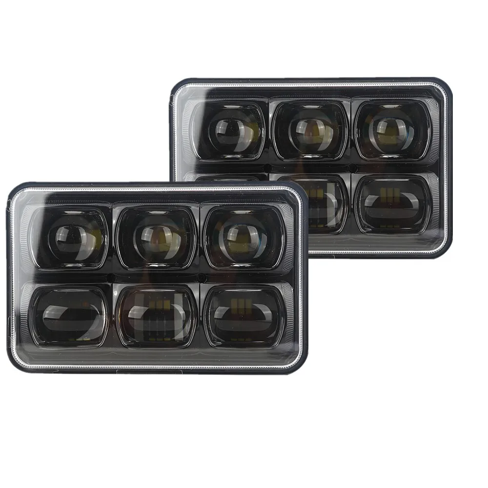 

Marloo 2PCS 4x6 H4 Led Truck headlight Hi Low beam light 6x4 sealed beam bulbs projector lamp for Dodge 4X4 Motorcycles