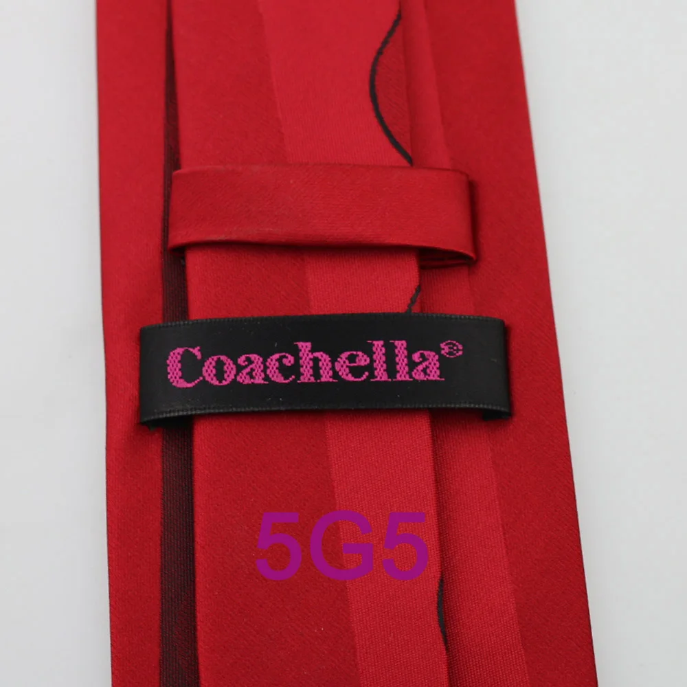Coachella Мужские галстуки бордюр красные двухцветные черные S полоски микрофибры тканый галстук в деловом стиле для платья рубашки Свадебные