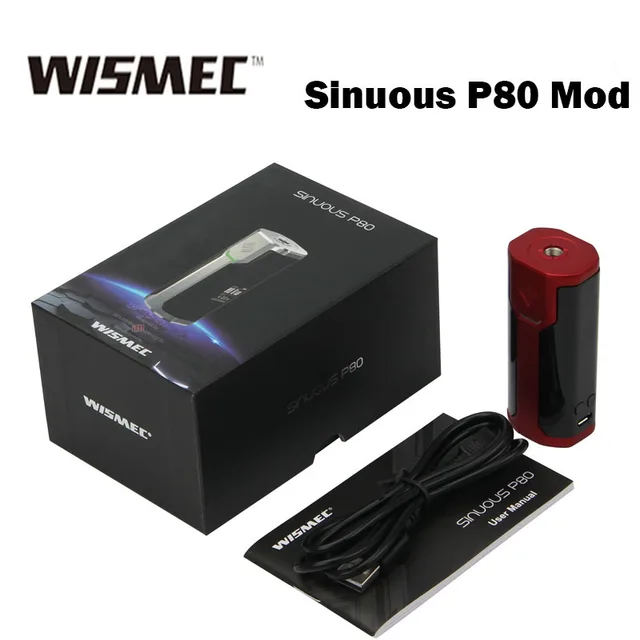 WISMEC извилистые P80 TC Mod для Elabo Мини Танк Max 80 Вт Выход WISMEC извилистые P80 Mod без 18650 Батарея E-сигареты Vape Mod