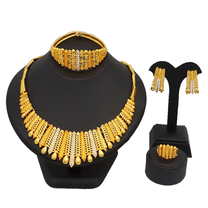 Buy women bead crystal necklace jewelry sets african big jewelry set high