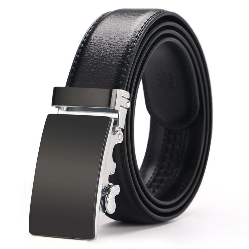 High Quality Men's Genuine Leather Belt Black Cowskin Designer Belts