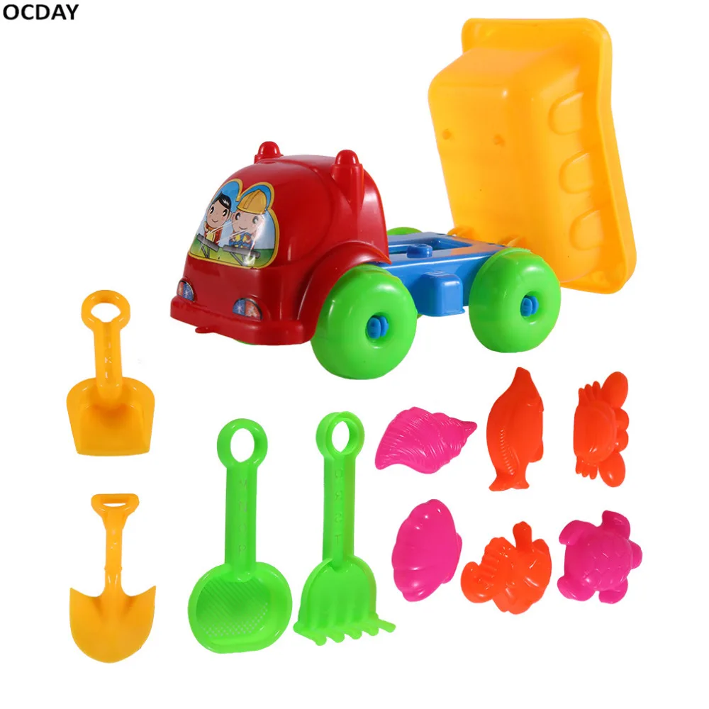 

11Pcs/set Kids Creative Beach Toys Children Playing Truck Sand Dredging Toy Set Play Game Educational Toy Gift For Kids new year