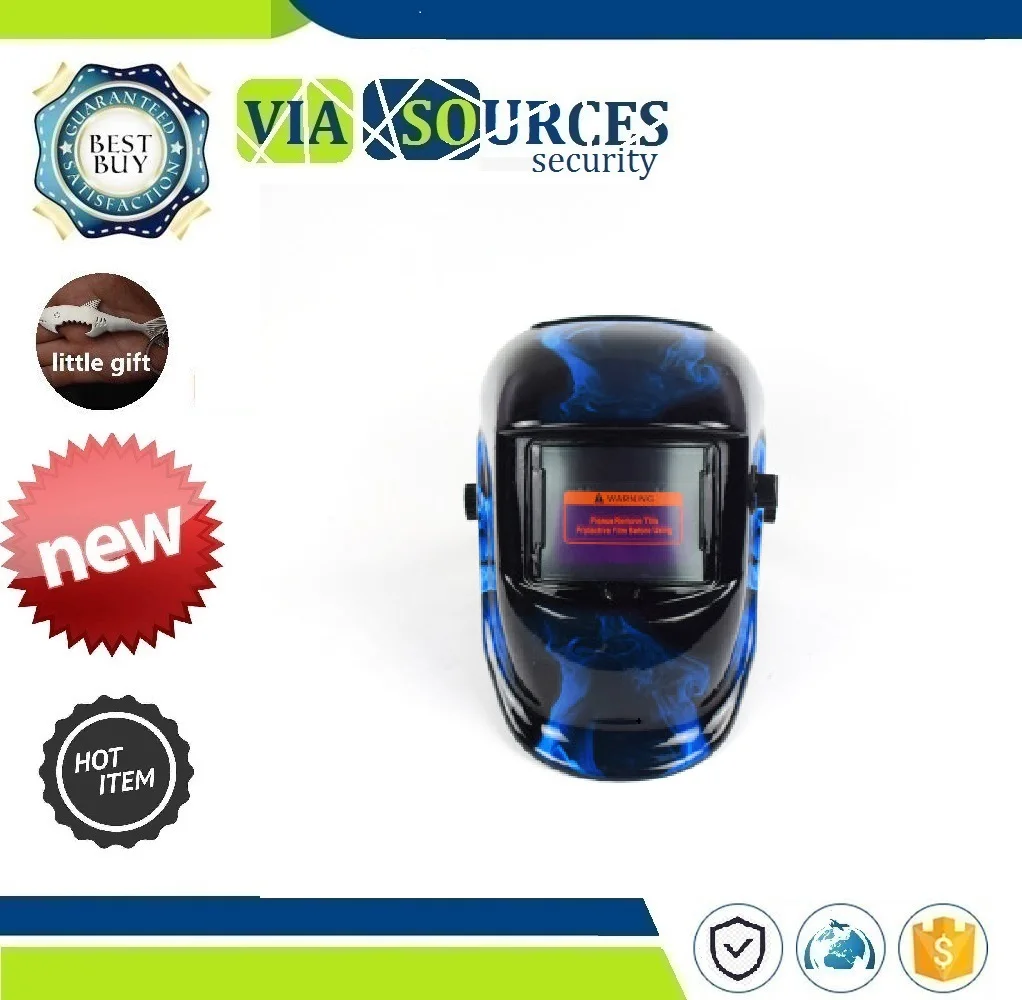

TIG MIG MMA Welding Helmet Welder Cap Goggles Tools blue fire skull Welding Mask Electric Soldering Helmet Solar Auto Darkening