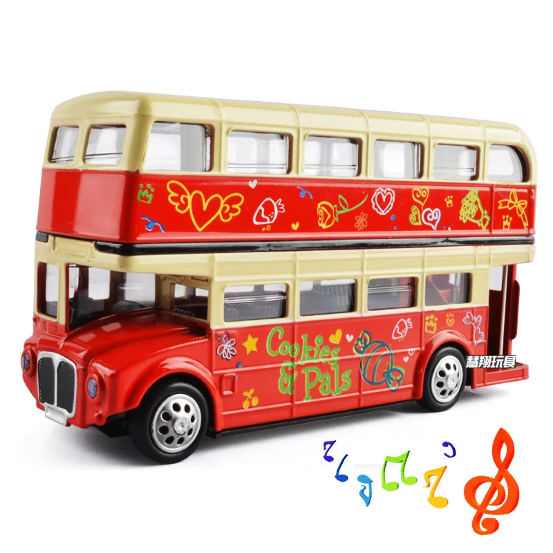 

London Double-decker Sightseeing Bus Model Alloy Simulation Super Wheels Touring Bus Model Boutique Collection Children's Gifts