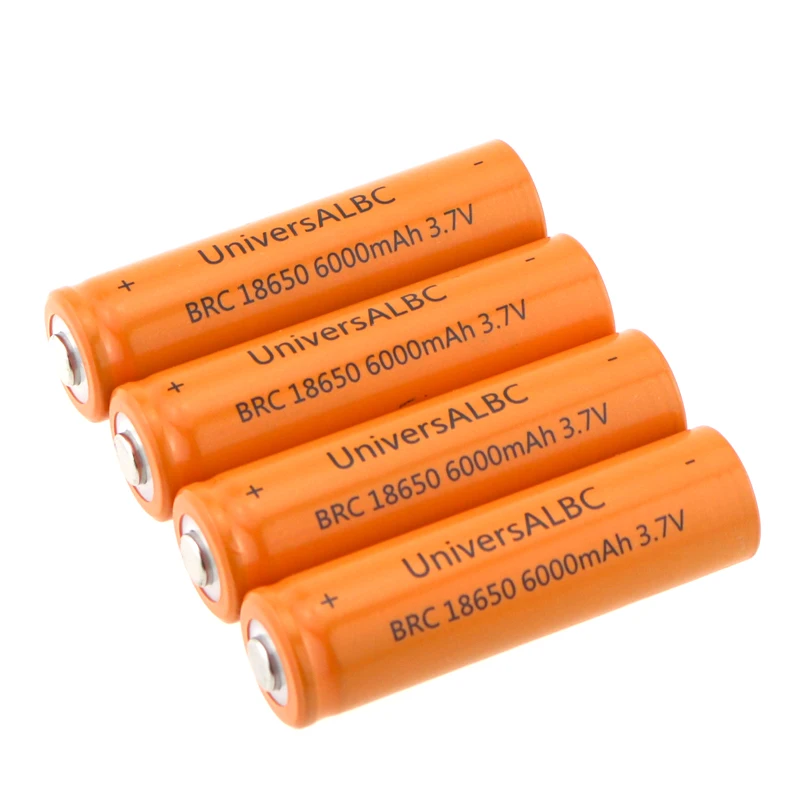 

UniversALBC 18650 Battery Rechargable 18650 Battery 6000mAh Capacity 3.7V Li-ion 18650 Battery for LED Flashlight Headlamps