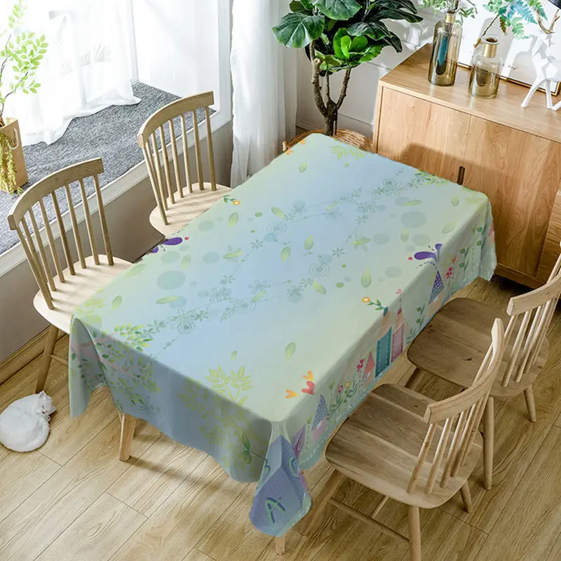 Color 8 140 см* 180 см полиэфирная скатерть мультяшный цветной маленький шар печатная Моющаяся Ткань прямоугольная скатерть на обеденный стол домашний текстиль - Цвет: Color 8
