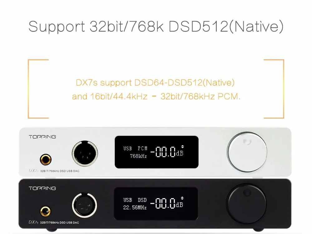 TOPPING DX7s 2* ES9038Q2M 32 бит/768 K DSD512 полный сбалансированный ЦАП и усилитель для наушников XMOS(XU208)+ OPA1612 USB/OPT/AES/коаксиальный вход