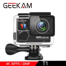 Экшн-камера T1 с сенсорным экраном Ultra HD 4K 30fps 20MP WiFi Водонепроницаемая камера на шлем для езды на велосипеде для экстремальных видов спорта