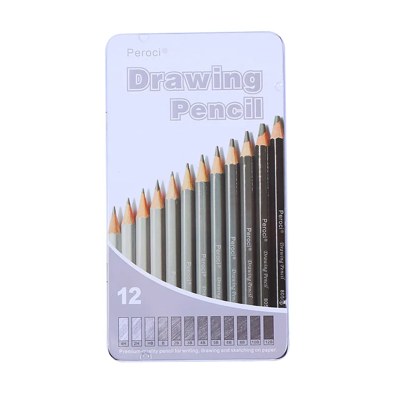 12 цветов Профессиональный эскиз карандаш для художественного рисования один набор эскиз упаковка карандашей профессиональные художественные принадлежности для рисования B055 - Цвет: One Set