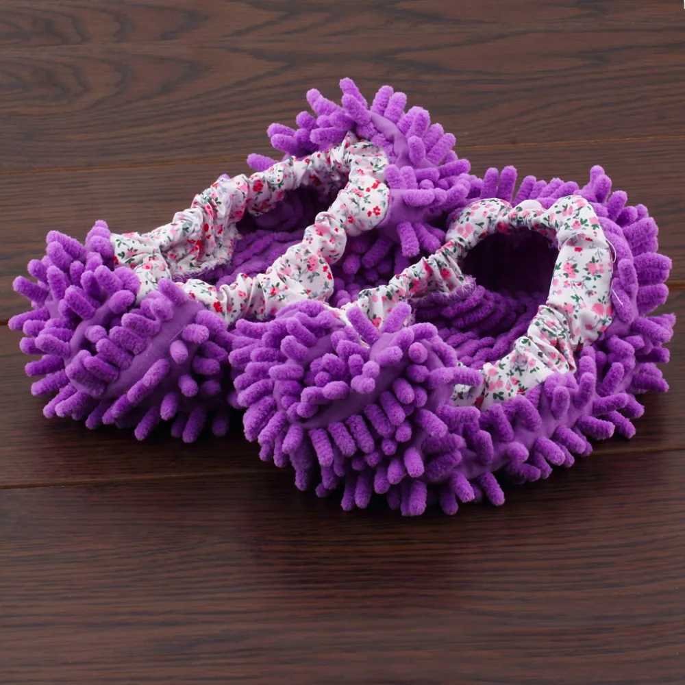 1pair Dust Cleaner Grazing Slippers House Bathroom Floor Cleaning Mop