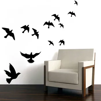 

Black Flying Birds Vinyl Wall Sticker For Kids Rooms Bedroom Decals Poster Wallpaper Wall Arts Bird Stickers