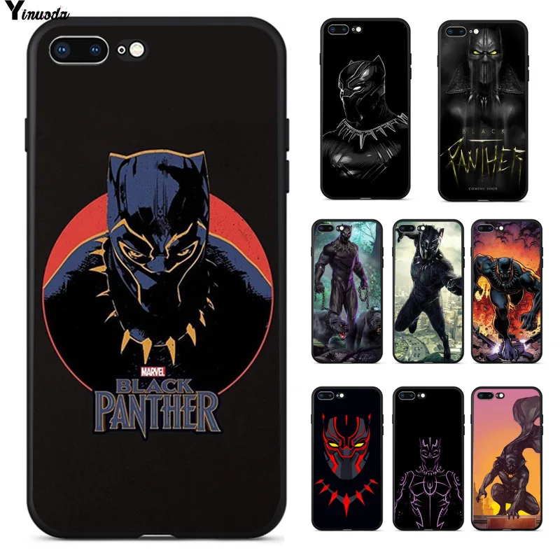 

Yinuoda Black Panther Marvel Comics New Personalized Print Phone Case for Apple iPhone 8 7 6 6S Plus X XS MAX 5 5S SE XR