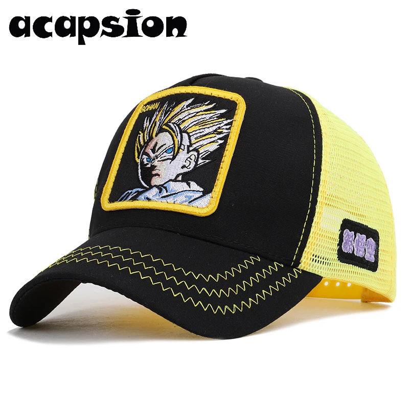 

Dragon Ball Baseball Cap Mens Goku Mesh Hat Cotton Baseball Hats Women Hip Hop Dad Hat Trucker Mesh Caps Gorras Casquette