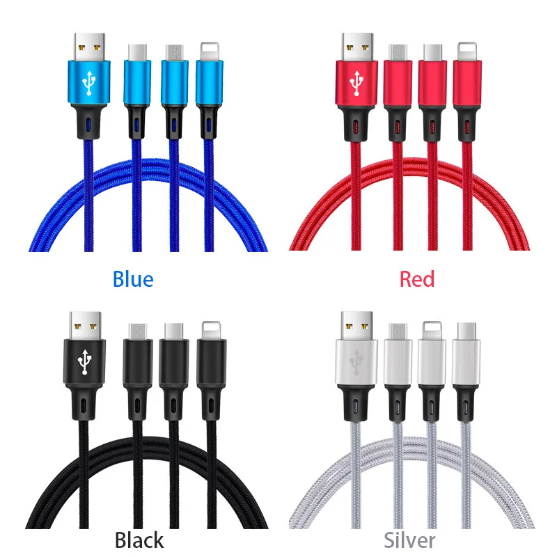 3 в 1 USB кабель type C 8Pin Micro USB кабель для iPhone 8 XS X 7 6 6S Plus samsung Nokia USB зарядное устройство зарядный шнур