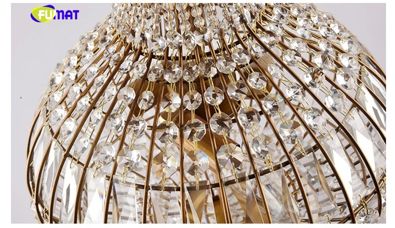 FUMAT Crystal K9 Birdcage Pendant Lamp LED Lighting Light chandeliers