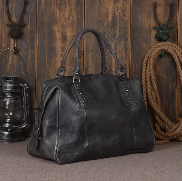 Мужские универсальные дорожные сумки Новая мода 100% натуральная кожа винтажные вещевые сумки большой емкости багажные повседневные сумки
