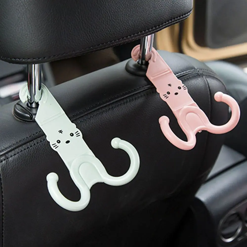 1pc Cartoon Cat  Car Headrest Luggage Hook  Claw  Shape Auto 