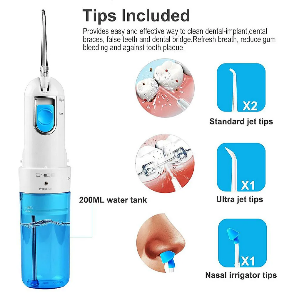 TODO W-06 150 мл портативный Перезаряжаемый ирригатор для полости рта для мытья носа зубная Вода Flosser инструменты для чистки зубов с 4 наконечниками