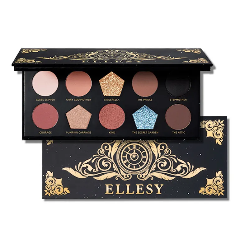 

High Quality Starry 10 Colors Scrub Glitter Pigment Eye Shadow Palette Sequins Matte Shimmer Eyeshadow Cosmetic Set Easy to Use