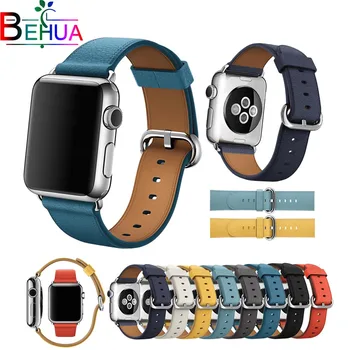 

High quality Leather band for iWatch Series 1 2 3 Fashion Sport Strap Travel version band for apple smart watch 38mm 42mm Strap