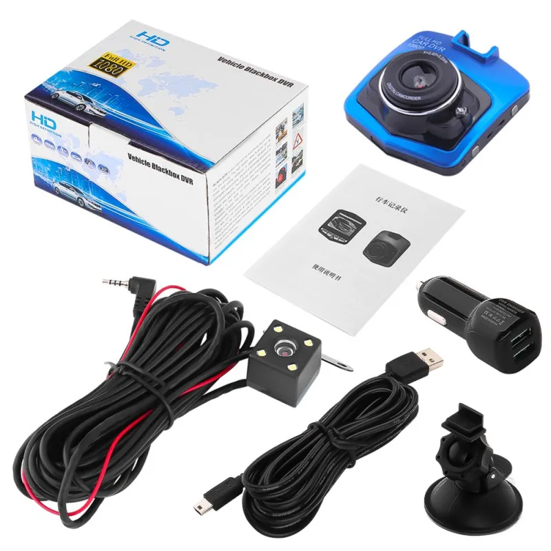 Новейшая мини-камера с двумя объективами для автомобильного видеорегистратора GT300 видеокамера 1080P Full HD видео регистратор g-сенсор видеорегистратор
