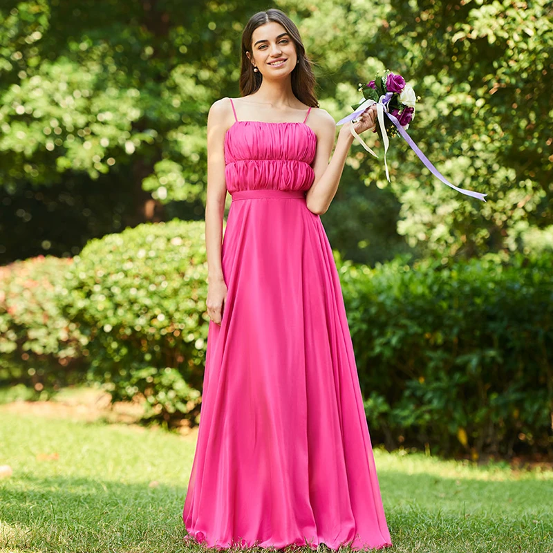 

Tanpell spaghetti straps bridesmaid dress light plum sleeveless floor length a line gown women long custom bridesmaid dresses