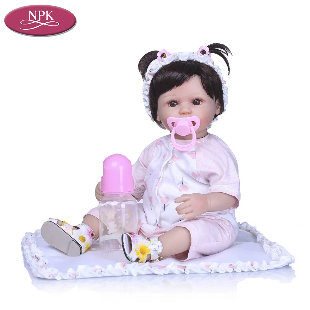 

NPK 40CM Silicone Reborn Girl Doll Educational Toys Realistic Newborn Babies Fashion Doll Lifelike Princess Toddler Alive Baby