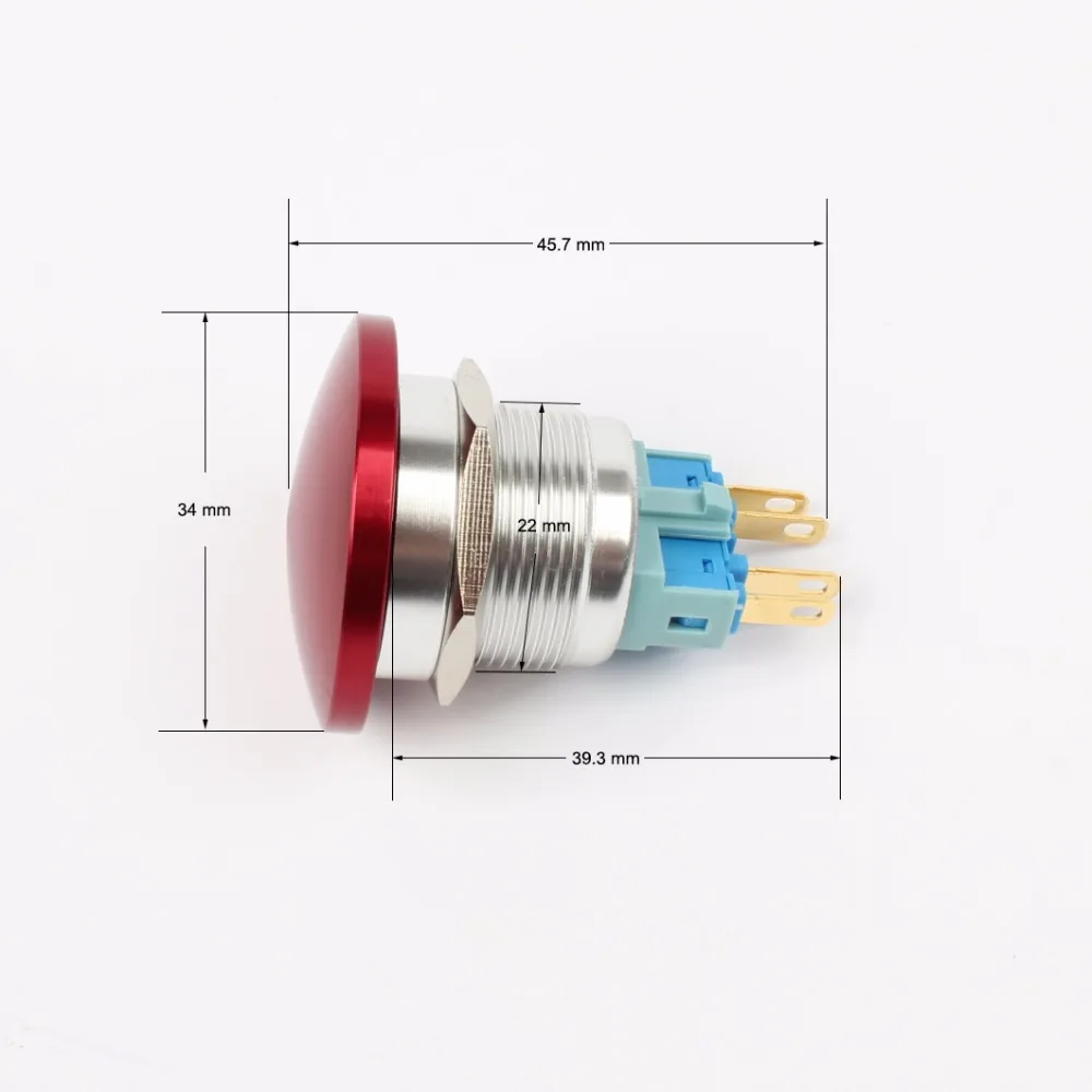 22 мм металлический алюминиевый гриб Аварийная кнопка остановки IP67 водонепроницаемый переключатель мгновенная Блокировка с фиксацией 1NO 1NC 22 мг/л. Ф. С
