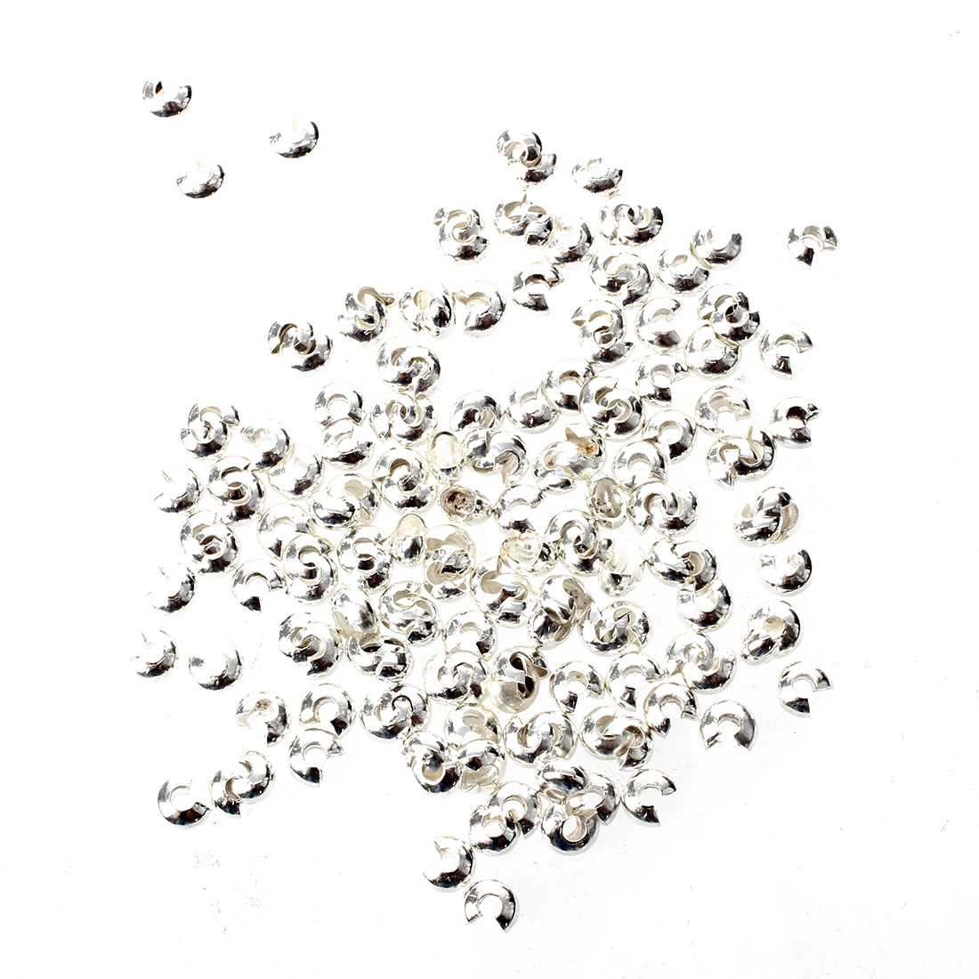 

Shiny Silver Tone Crimp Bead Covers 4mm (144)