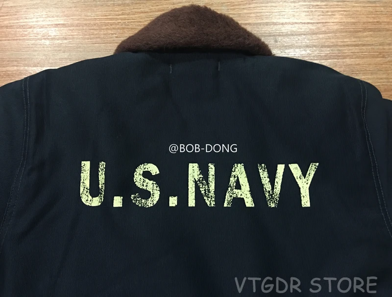 BOB DONG Repro 40s США темно-N-1 палубная куртка зимняя военная форма USN Мужская куртка 44