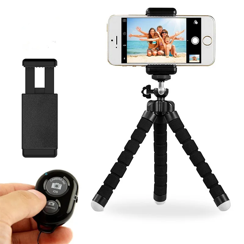 

2PCS Flexible Sponge Octopus Tripod For iPhone Bluetooth Remote Shutter Mini Bracket Table Desk Tripod Phone Holder Stand