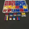 380Pcs 24value Assorted Insulated Electrical Wire Terminals Crimp Connector Spade Butt Ring Fork Set #4 to 1/4