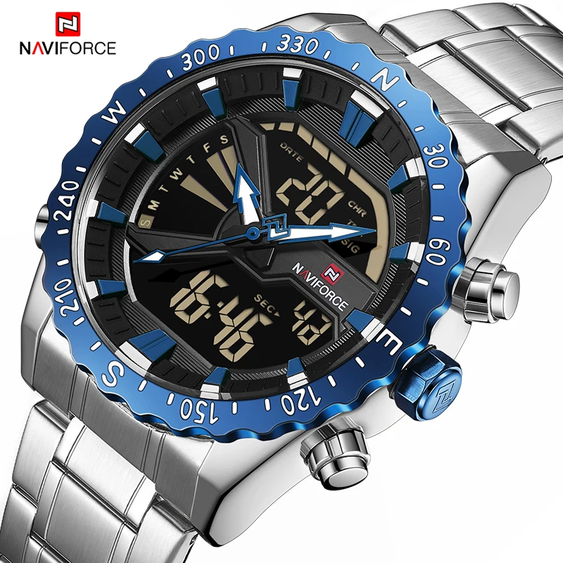 Топ люксовый бренд NAVIFORCE мужские спортивные военные часы кварцевые