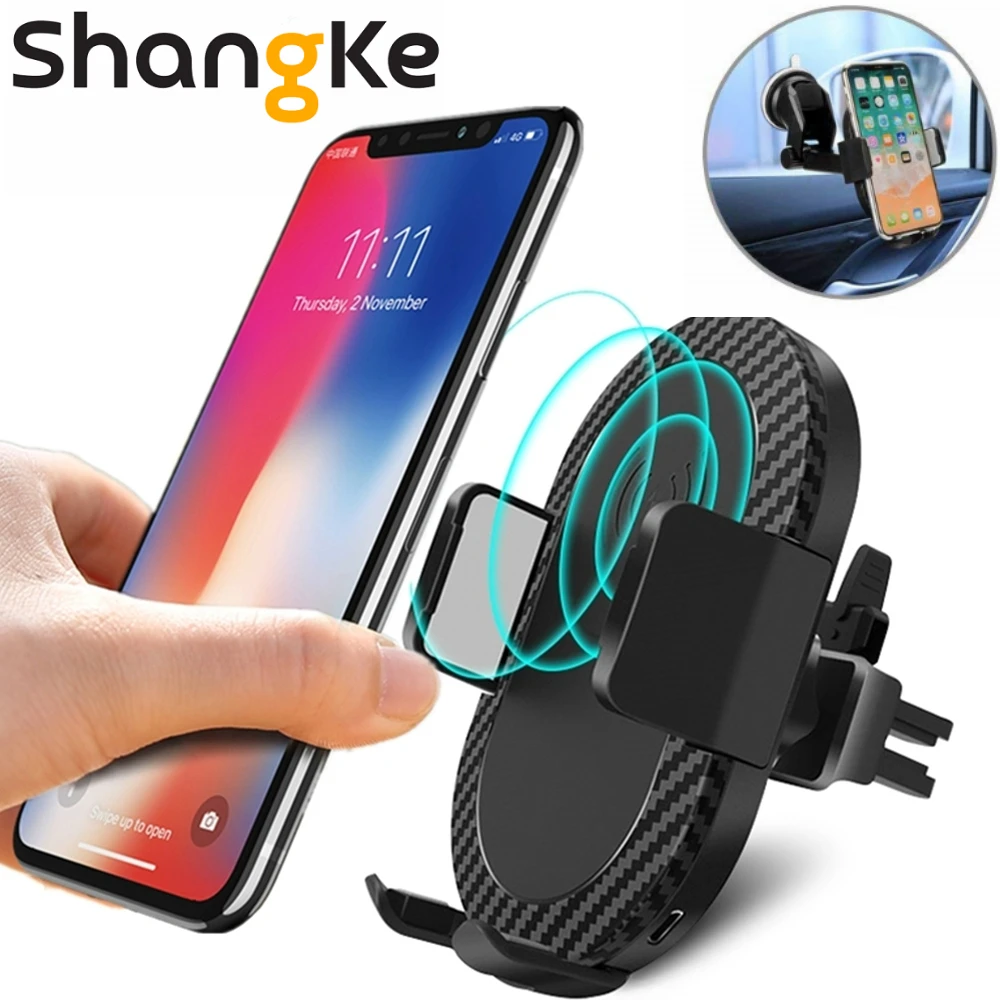 Wireless Car Charger 10W Air Vent Bracket Phone Holder for iPhone XS XR X 8 Fast Wireless Charge Samsung GalaxyS9 S8 S7 Note8