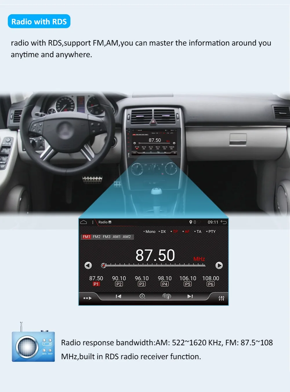 Best 2 din android 9.0 car dvd player for Mercedes Benz B-Class W245 A-Class W169 Viano Vito W639 Sprinter W906 car multimedia player 13
