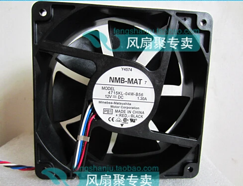 

New original NMB 4715KL-04W-B56 12cm12038 12V1.3A 120 *120 *38MM server CPU cooling fan fan
