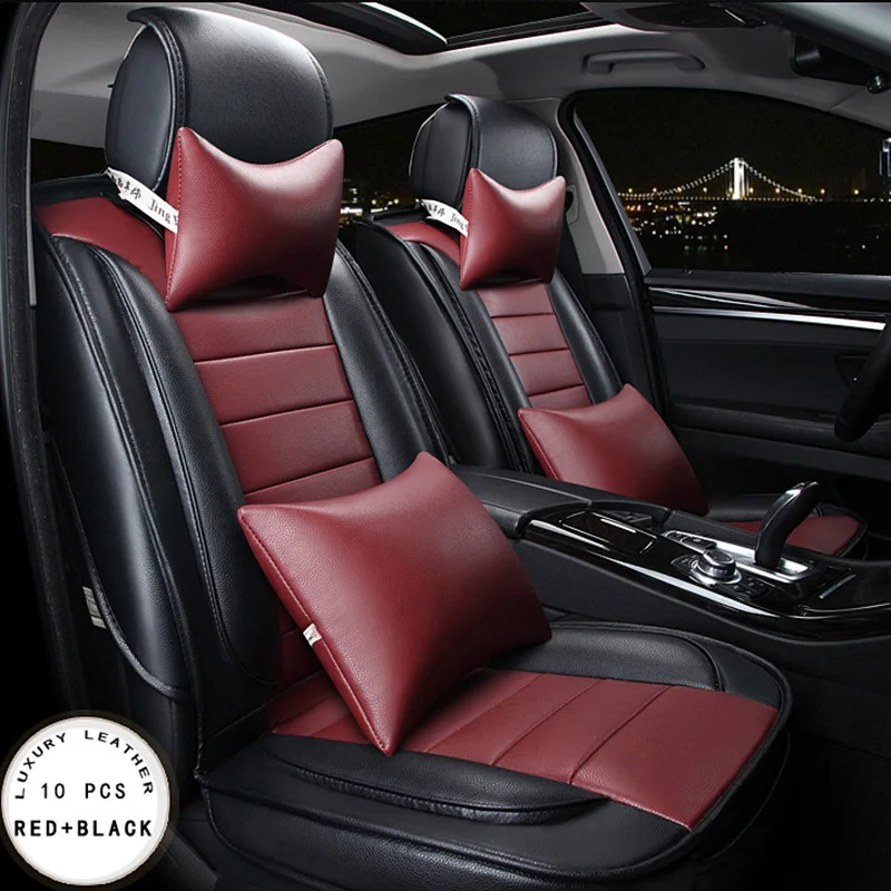 Для Hyundai Tucson 2016 SOLARIS I30 акцент ix35 красный дизайнерские Роскошные искусственная кожа передняя и задняя всего сиденье автомобиля включает