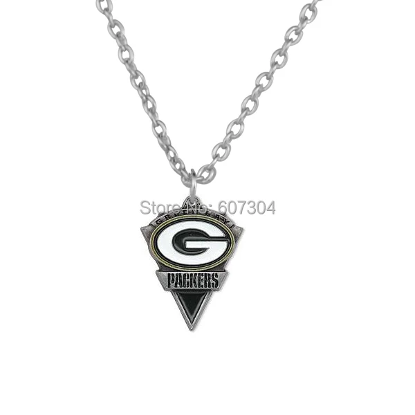 Wholesale 20Pcs/Lot zinc alloy Green Bay Packers sport team logo pendant necklacesnecklace