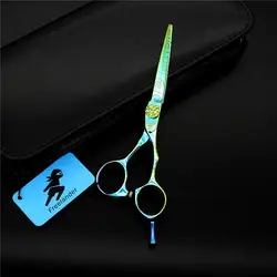 Freelander 6 дюймов зеленые волосы Резка Ножницы волос makas Парикмахерская продукт Профессионального Парикмахерская поставки