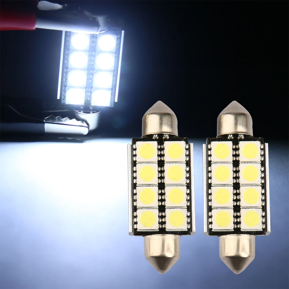 10 шт. Автомобильные светодиодные лампы CANBUS 5050 8 SMD 41 мм 12 В|auto interior|interior led lamps5050 canbus |