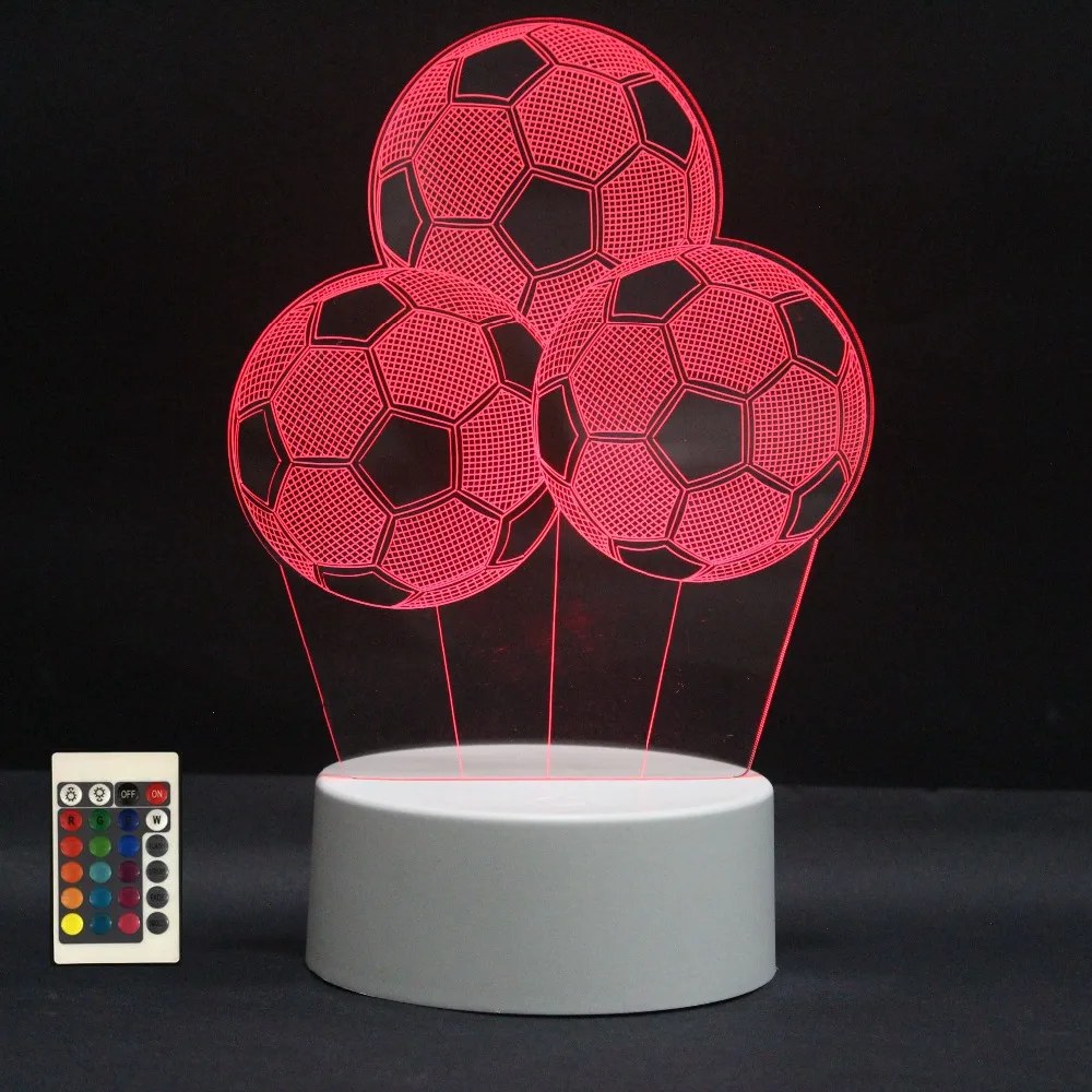 

3D LED Night Lights Football 7 Colors Change Touch Switch Hologram Atmosphere Novelty Lamp for Home Decor Visual Illusion Gift