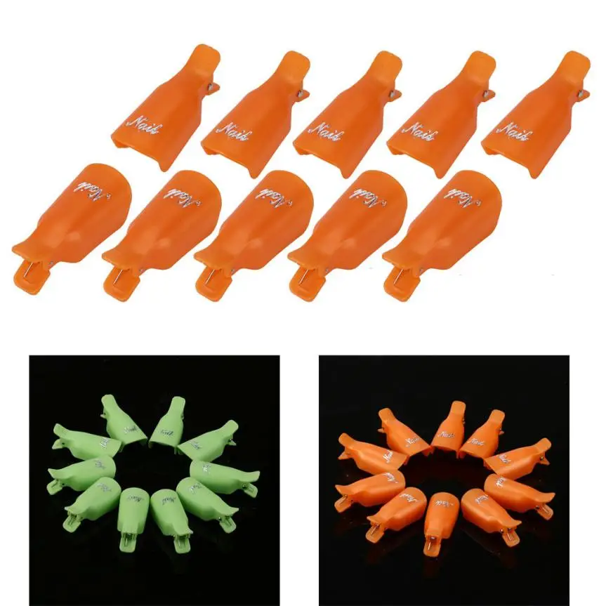 

10PC Plastic Nail Art Soak Off Cap Clip UV Gel Polish Remover Manicure Degreaser Polish Wrap Tool Nail Art Set Tool 2017 New
