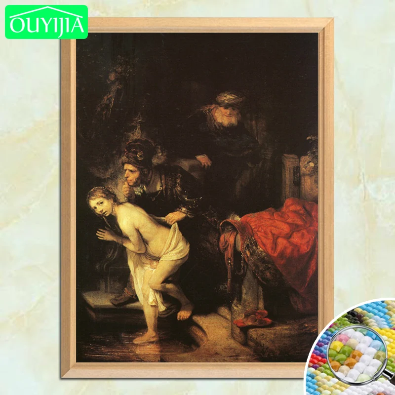 

Rembrandt Famous Painting "Susanna and the Elders" 5D DIY Diamond Painting Full Square Diamond Embroidery Rhinestone Picture