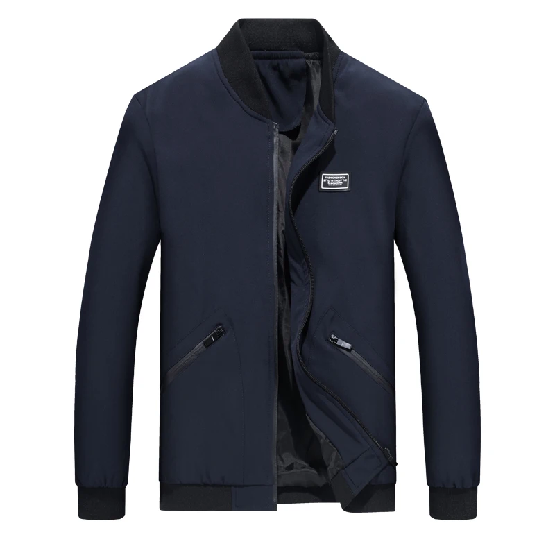 Осень весна куртка мужская мода Повседневная ветровка классический бизнес пальто мужской пиджак размера плюс одежда большой Xxxxl 6XL 7XL 8XL - Цвет: Dark Blue